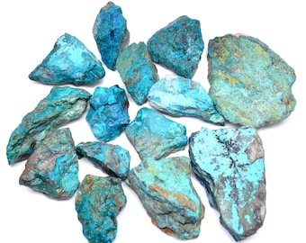 Campione di crisocolla grezza: cristallo blu-verde per gioielli e lavori artigianali.