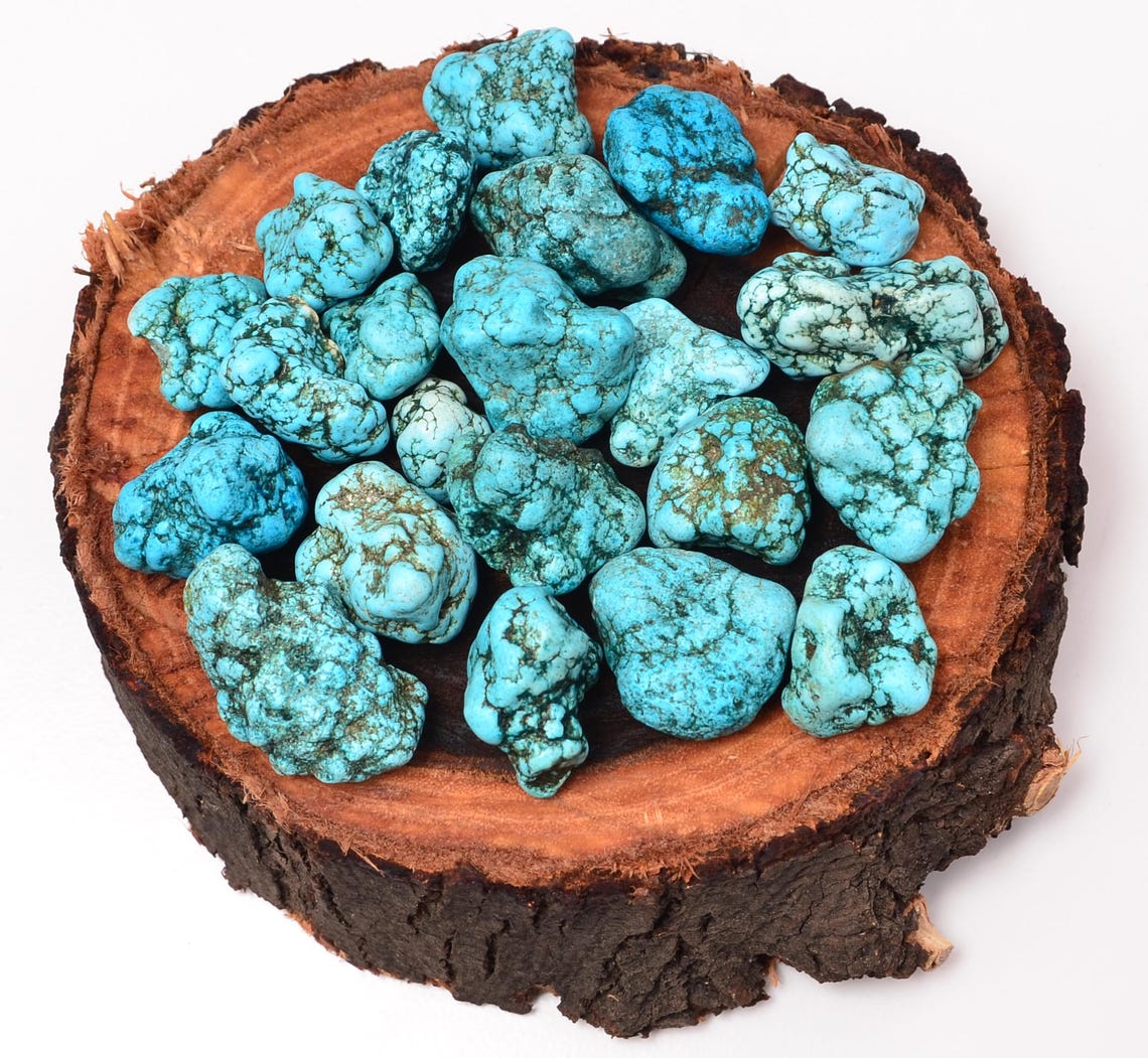 Raw Turquoise Rough Stone Specimen: Natural Blue Gemstone, Healing ...