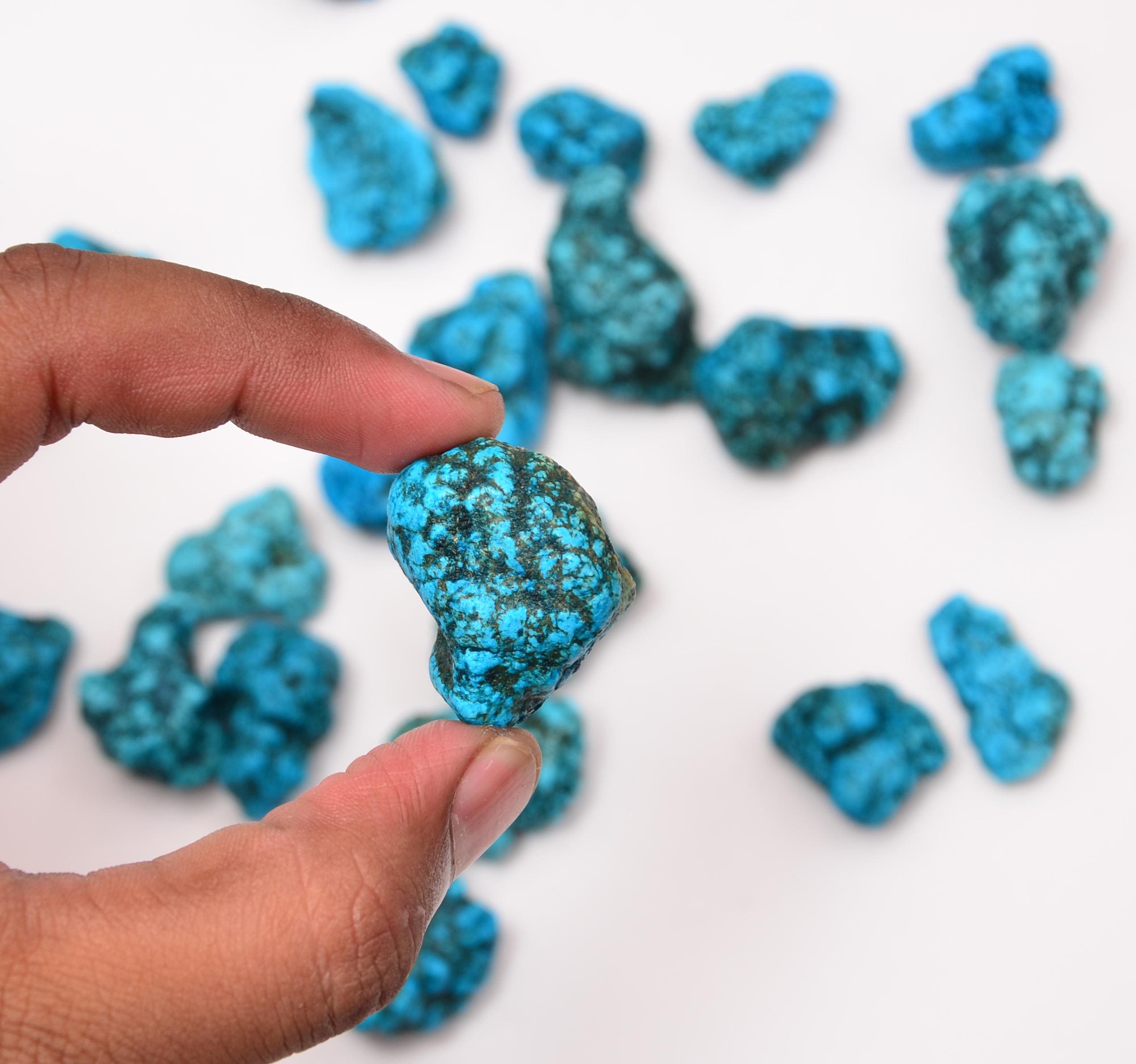 Turquoise Raw Stones for Collectors, Rough Turquoise Nuggets, Mineral ...