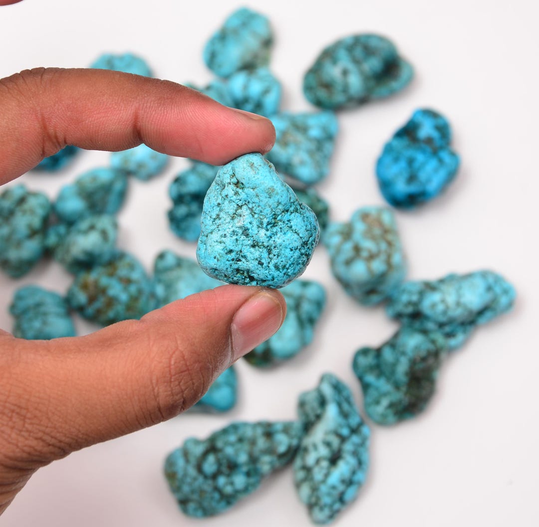 Raw Blue Turquoise Rough Gemstone, Natural Crystal Healing Stone - Etsy