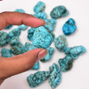 Raw Blue Turquoise Rough Gemstone, Turquoise Rough Specimen, Natural Turquoise Stone, Crystal Healing, Collection