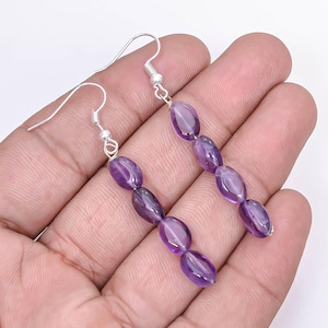 Handmade Crystal Earrings | Natural Amethyst & Quartz | Unique Gemstone Jewelry | Elegant Dangle Earrings | Perfect Gift for Her
