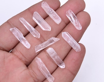 Raw White Topaz Crystals - Rough Gemstone Pieces (5 pcs, 15-8mm Length