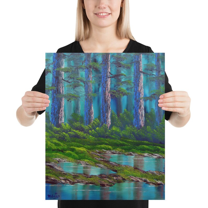 Forest Trees Wall Art Forest Landscape Art Douglas Fir Etsy