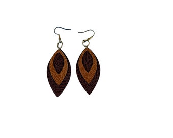 Extra light handmade faux leather earrings