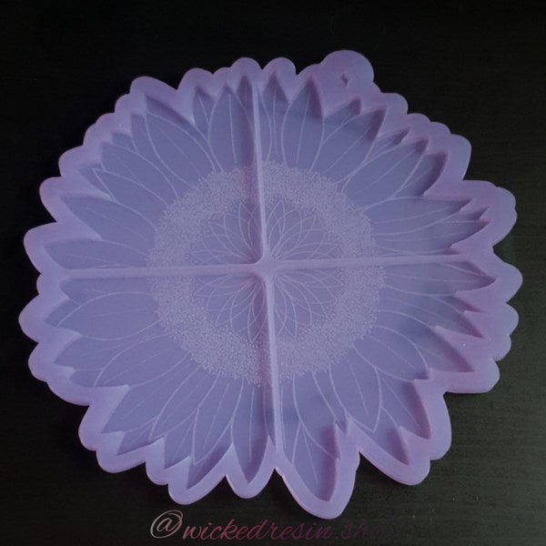 Sunflower Mold for epoxy resin, detailed flower coaster mold, diy coaster molds, resin silicone mold, coasters set mold for resin
