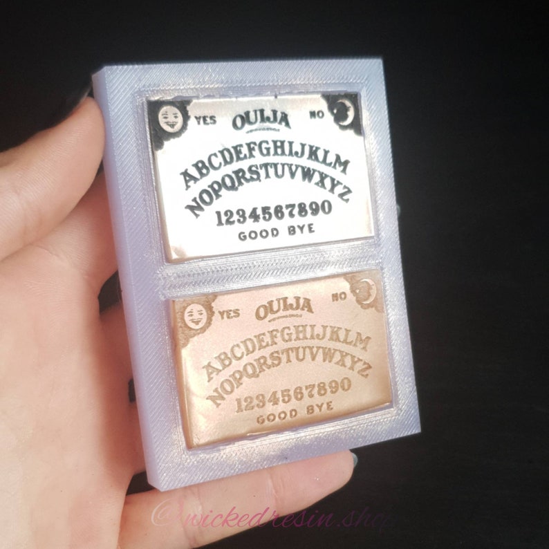Glossy ouija board mold with matte details