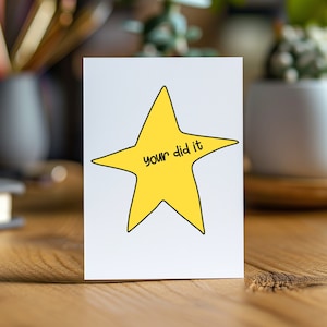 votre carte l'a fait | Carte de félicitations drôle | Nouveau diplômé | carte d'encouragement | Mème drôle d'étoile | de remise des diplômes 2025 | Promotion 2025