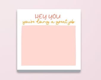 Motivational Sticky Notes, Cute Stationary, Affirmation, You're Doing a Great Job, Mental Health, Encouraging Memo Pad, Teacher Sticky Notes