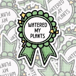 Adesivo premio "annaffiato le mie piante", adesivo divertente per gli amanti delle piante, adesivo per bottiglie d'acqua, adesivi per pianificatori di giardinaggio, adesivo per laptop, uccido le piante