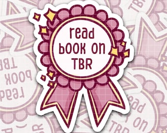 Naklejka Read Book On TBR, Naklejka Kindle, Naklejka Bookish, Naklejka Bookworm, Prezent dla Miłośnika Książek, Prawdopodobnie Czytanie Smut, Śmierć Przez TBR