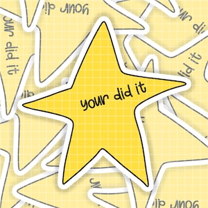 Your Did It, Star Meme Sticker, Funny Sticker, Laptop Decal, Kindle Sticker, Funny Waterbottle Decal, 2025 Graduation Gift, You Tried