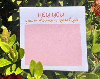 You're Doing a Great Job Sticky Note, Motivational Sticky Notes, Encouraging Cute Stationary, Mental Health Gift, Teacher Sticky Notes