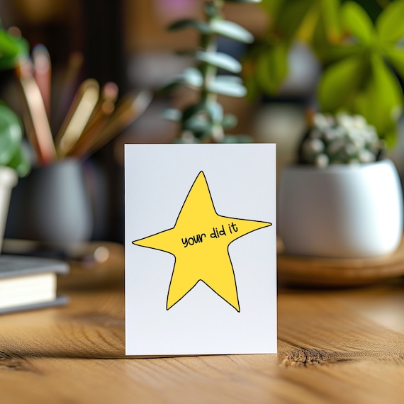 Your Did It Card | Funny Congrats Card | New Grad | Encouragement Card | Funny Star Meme | 2026 Graduation Card | Class of 2026