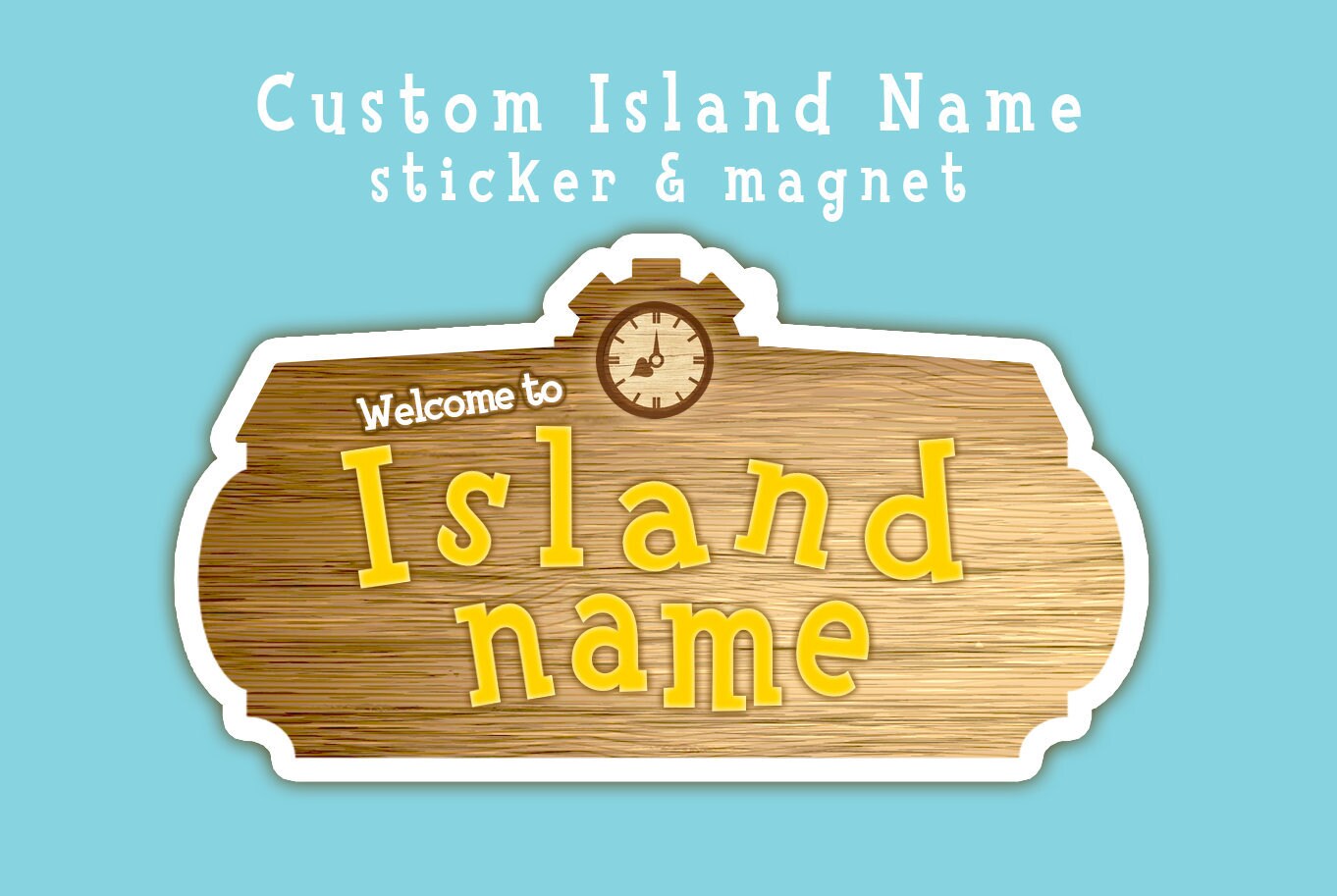 Animal Crossing Custom Island Name Sticker Etsy