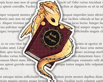 Niedlicher Buchdrache Aufkleber, Kindle Aufkleber, Bücherwurm Aufkleber, Buch-Liebhaber-Geschenk, wahrscheinlich lesender Schmutz, Bücherwurm Aufkleber