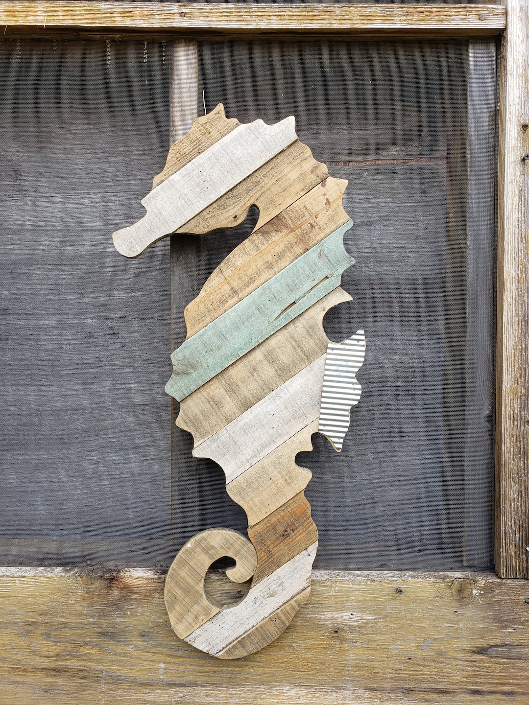 Christmas Sale Home Wall Decor/ Reclaimed Wood Seahorse Wall Etsy