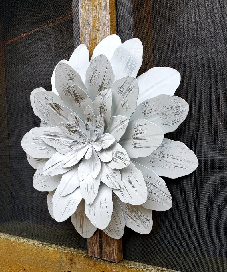Metal wall Flower Garden Wall Art/ Fence Flowers/ Outdoor Etsy