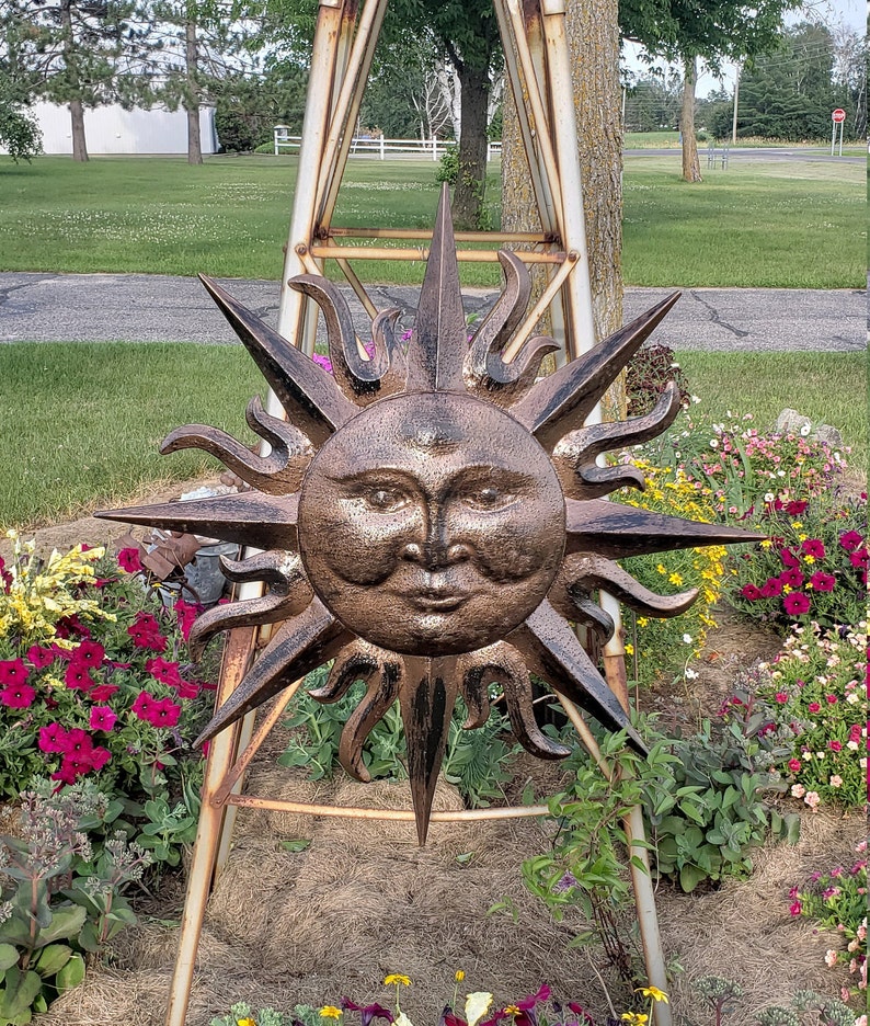 Soleil Wall Decor Jardin En Métal Décor Art Mural Soleil Etsy