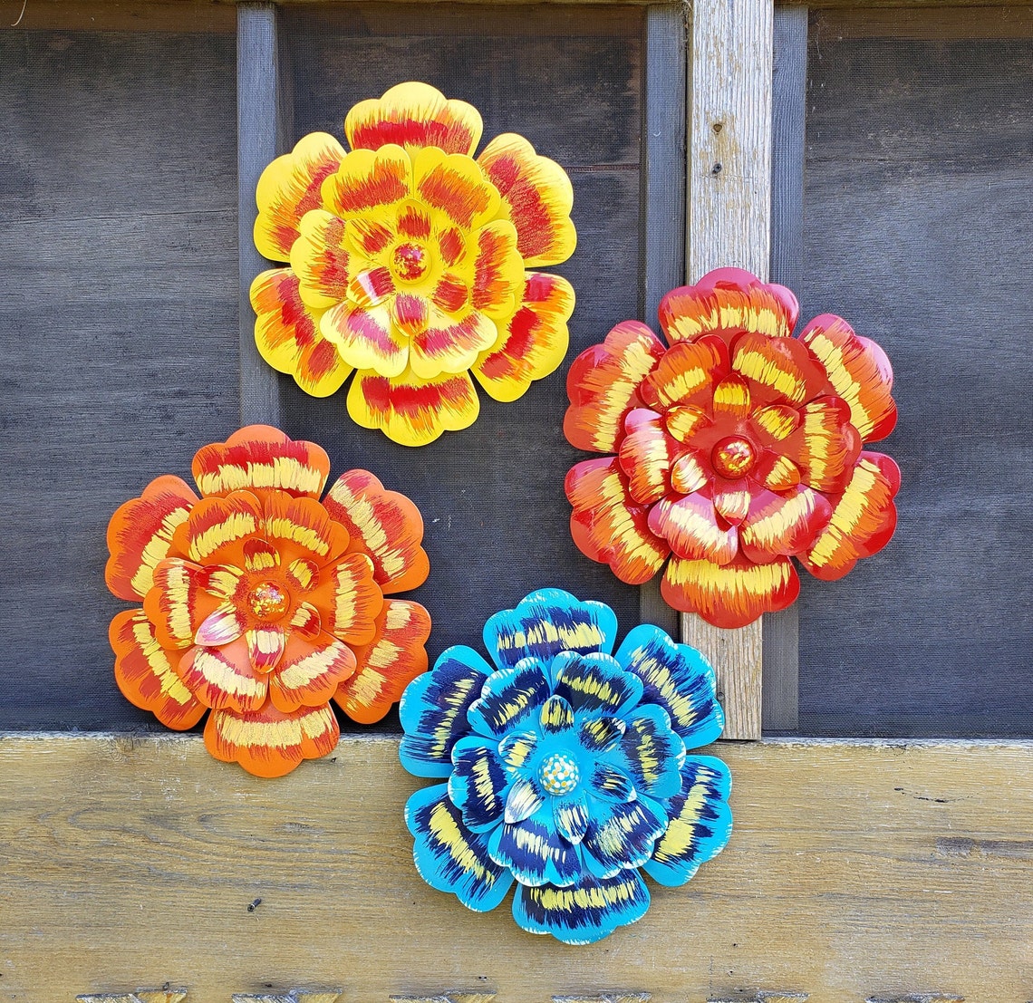 Metal Wall Flowers/ Metal Garden Flower/ Metal Flower/ Garden Etsy