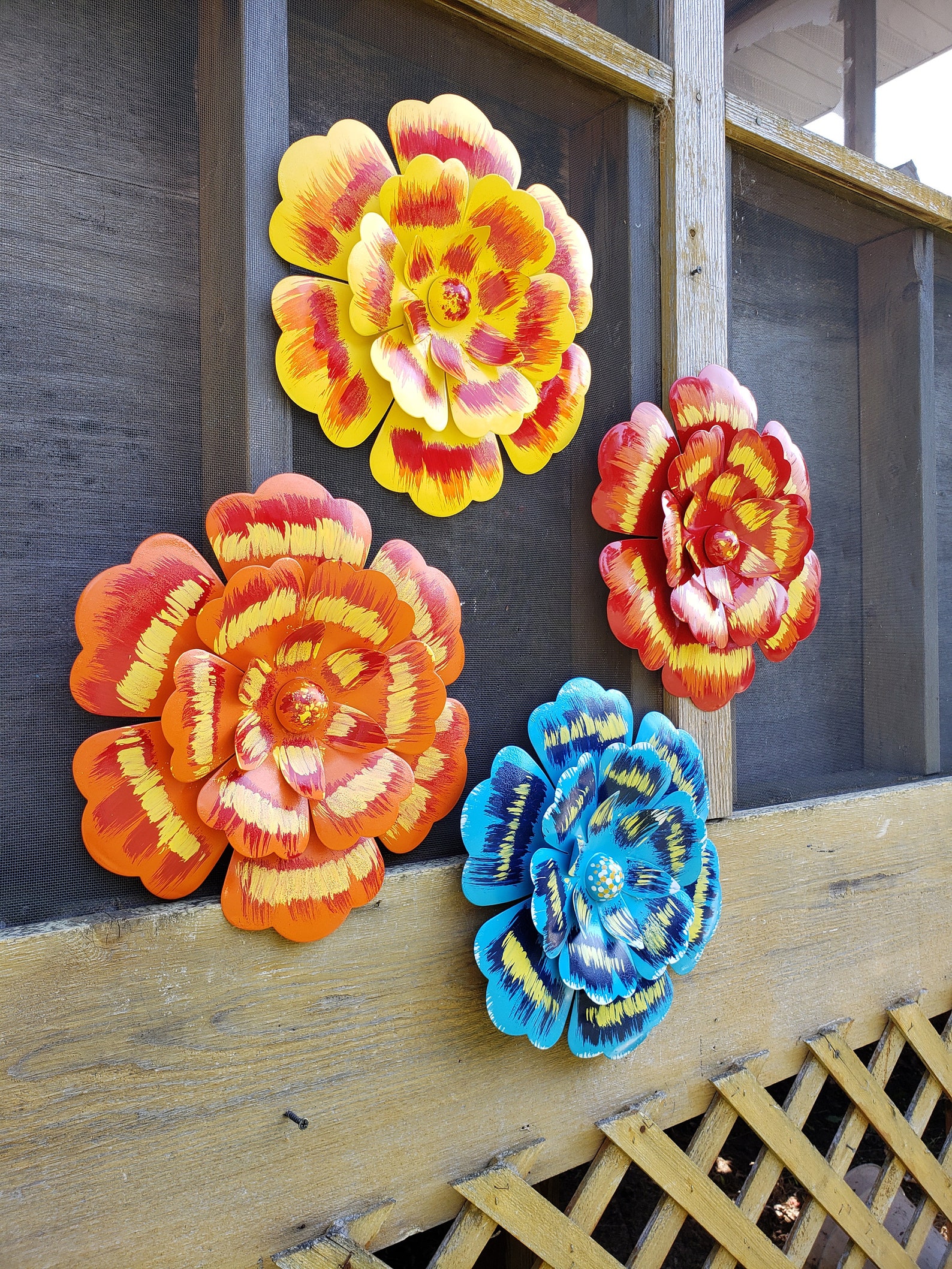 Metal Wall Flowers/ Metal Garden Flower/ Metal Flower/ Garden Etsy