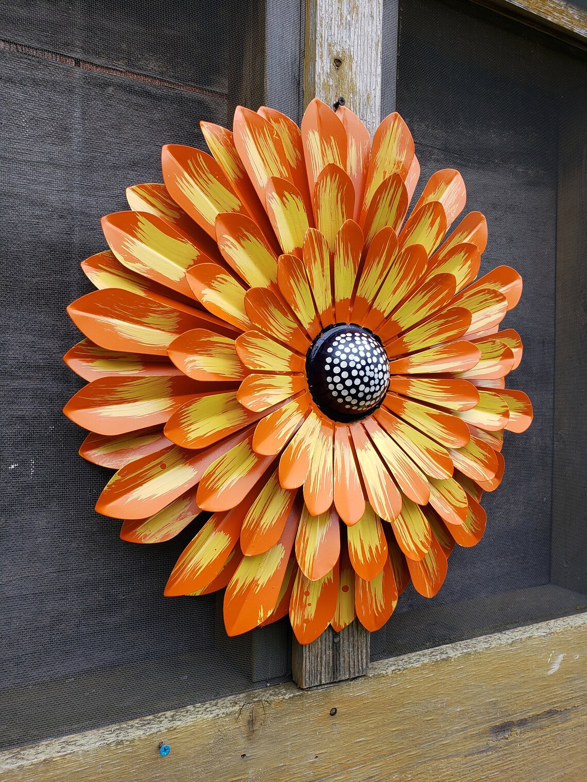 20 Metal wall Flower Metal Garden Flower Wall Art Fence Etsy