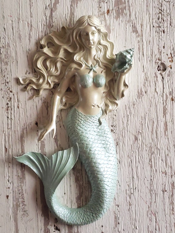 Mermaid Resin Wall Decor XTRA Large 20/" Nautical Shabby Chic Nautical Decor NEW