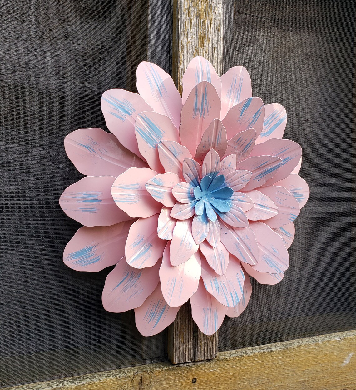Pink Metal Flower/ Metal Flower / Metal Garden Flowers/ Etsy