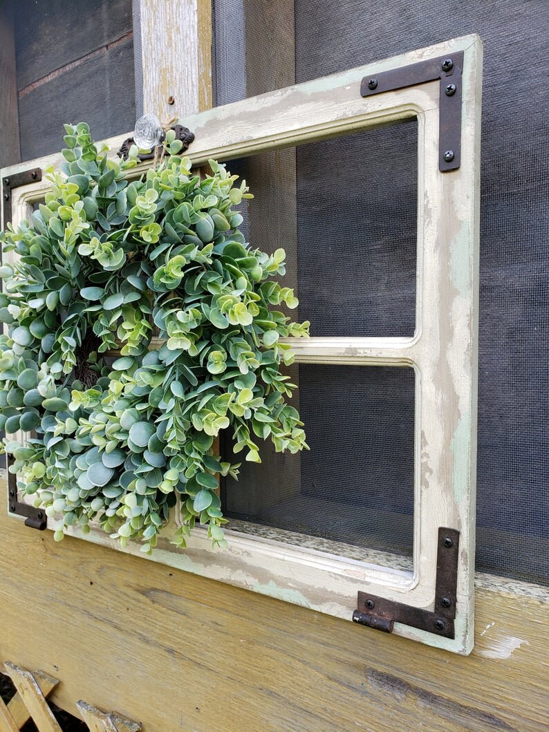 Farmhouse Wreath Window Frame/ Farmhouse Wall Decor/ Rustic Etsy