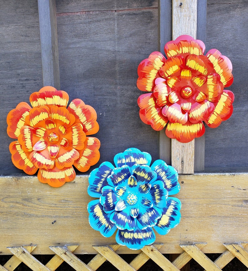 Metal Wall Flowers/ Metal Garden Flower/ Metal Flower/ Garden Etsy