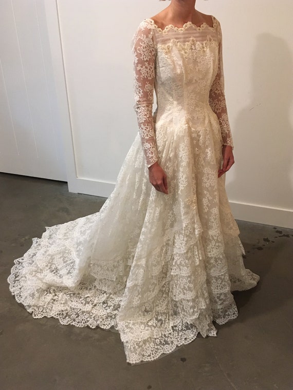 Vintage Lace Wedding Dress Maurer Original