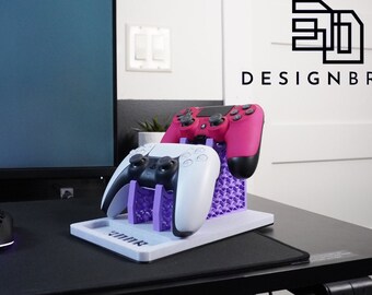 2 Controller Universal Dock Station with storage, 3D Printed Controller Stand