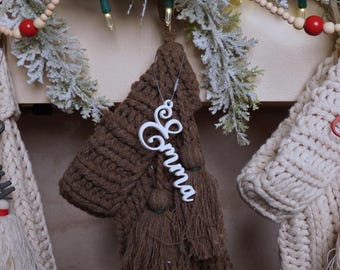 Personalized Christmas Stocking Name Tags, Stocking Tag Decor for Holiday, Custom Name Tags