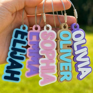 Nametag Personalized Keychain Diaper Bag Tag Lunch Box Tag Daycare Label Bag Charm Kids Keychain Name Bag Tag Luggage Tags Gift