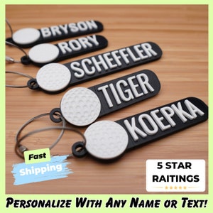 Personalized Golf Keychain Bag Tag | Backpack Tags, Golf Bag Tag, Custom Sports Keyring, Charms, Unique Golfer Gift
