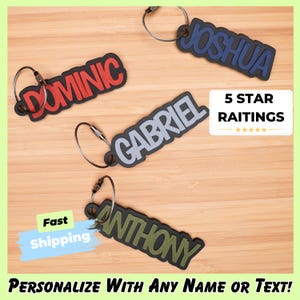 Personalized Backpack Name tags, Kids Custom Backpack Keychain, Kids Name Tags, Diaper Bag Tags Lunch Box Keychain, Back to School Gifts Boy