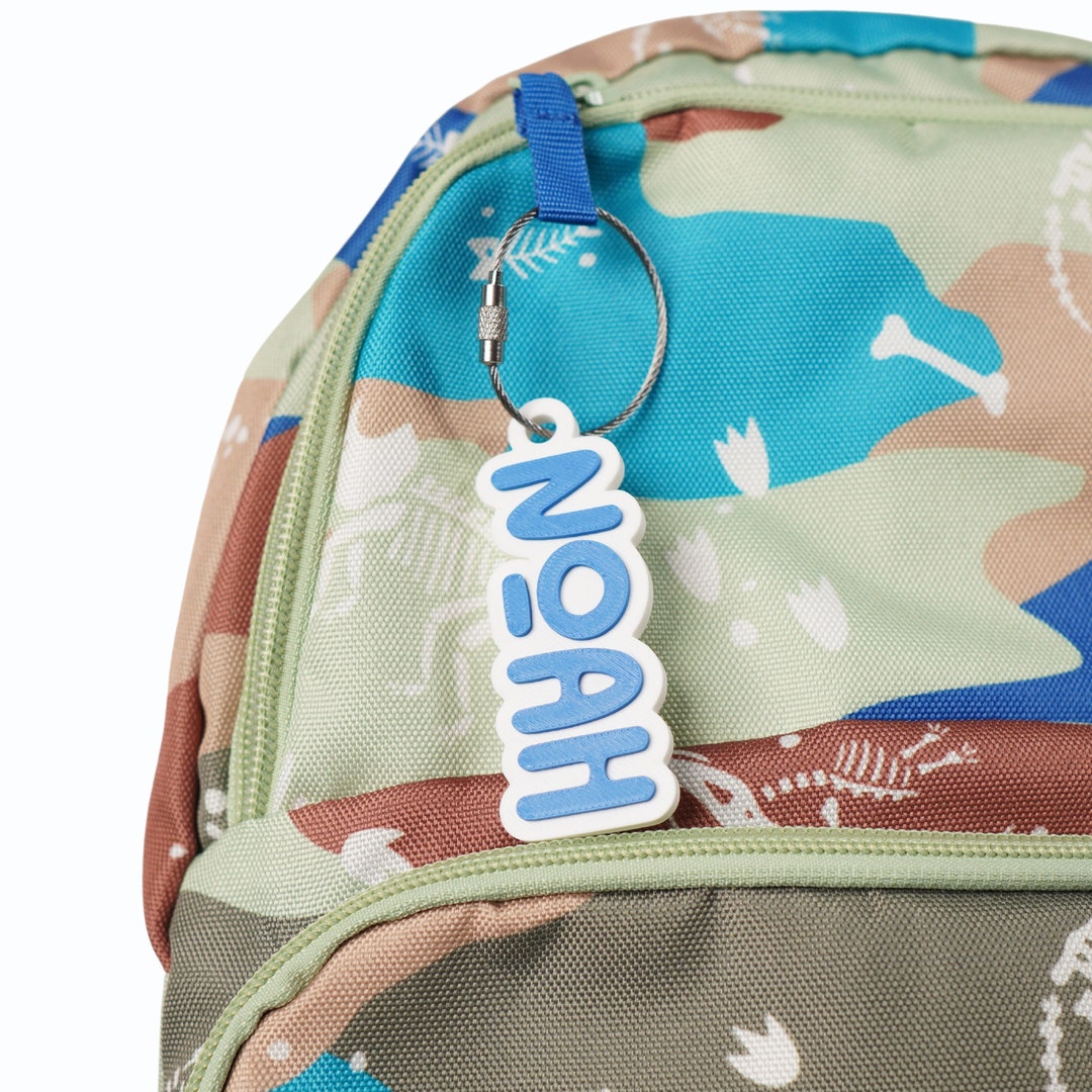 Personalized Backpack Name Keychain, Custom Bag Tag Keychain, Kids Name ...