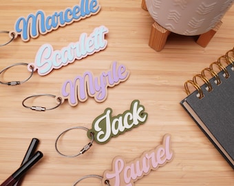 Personalized  Backpack Name Tags | Kids Custom Backpack Keychains | Kids Name Tags | Lunch Box Keychain - Back to School Gifts