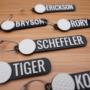 Personalized Golf Keychain Bag Tag | Backpack Tags, Golf Bag Tag, Custom Sports Keyring, Charms, Unique Golfer Gift