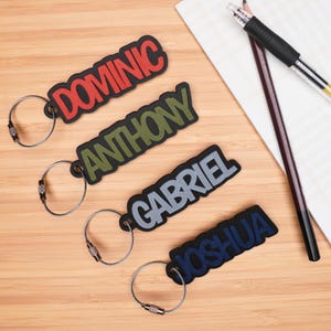 Personalized Backpack Name tags Kids Custom Backpack Keychains Kids Name Tags Diaper Bag Tags Lunch Box Keychain - Back to School Gifts Boy