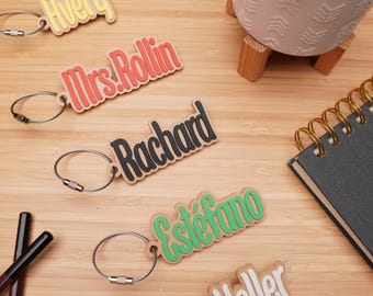 Personalized Backpack Name Tags | Kids Custom Backpack Keychains | Kids Name Tags | Lunch Box Keychain - Back to School Gifts