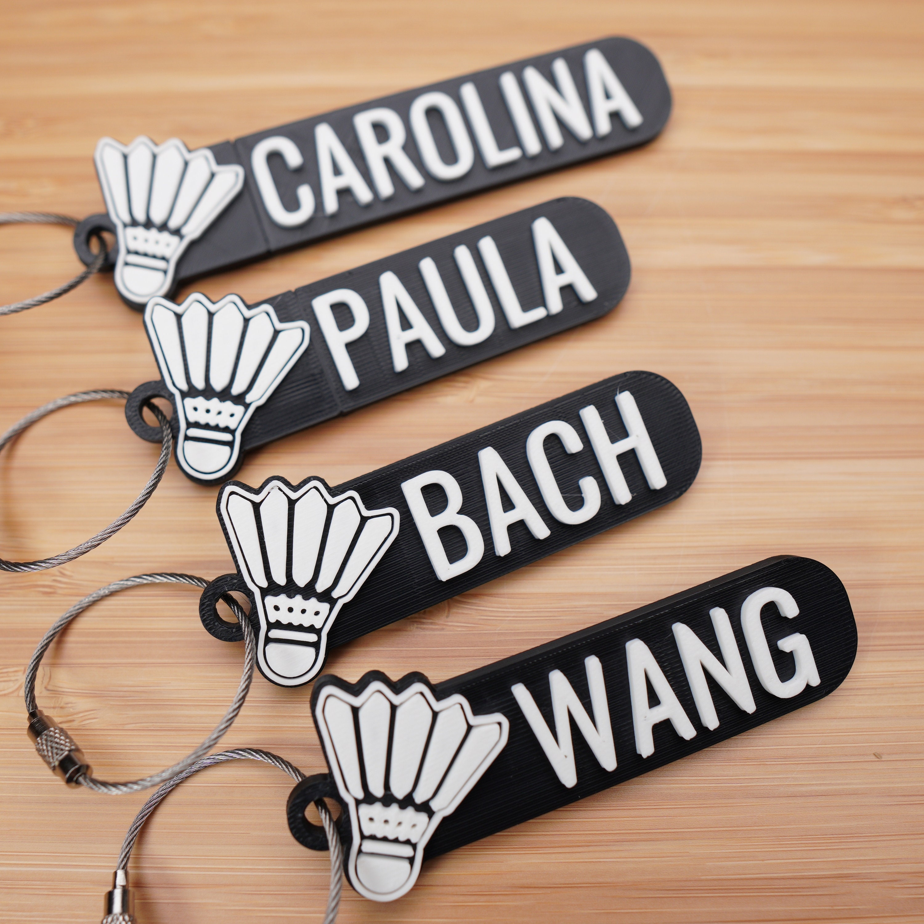 Badminton Racket Tag Personalized Badminton Keychain Bag Tags | Backpack Tags, 3D Printed ...