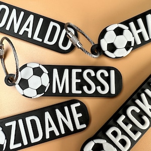 Personalized Soccer Keychain | Backpack Tags, 3D Printed Keychains, Kid&#39;s Name Tags, Sport Keyrings, Charms