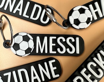 Personalized Soccer Keychain | Backpack Tags, 3D Printed Keychains, Kid's Name Tags, Sport Keyrings, Charms