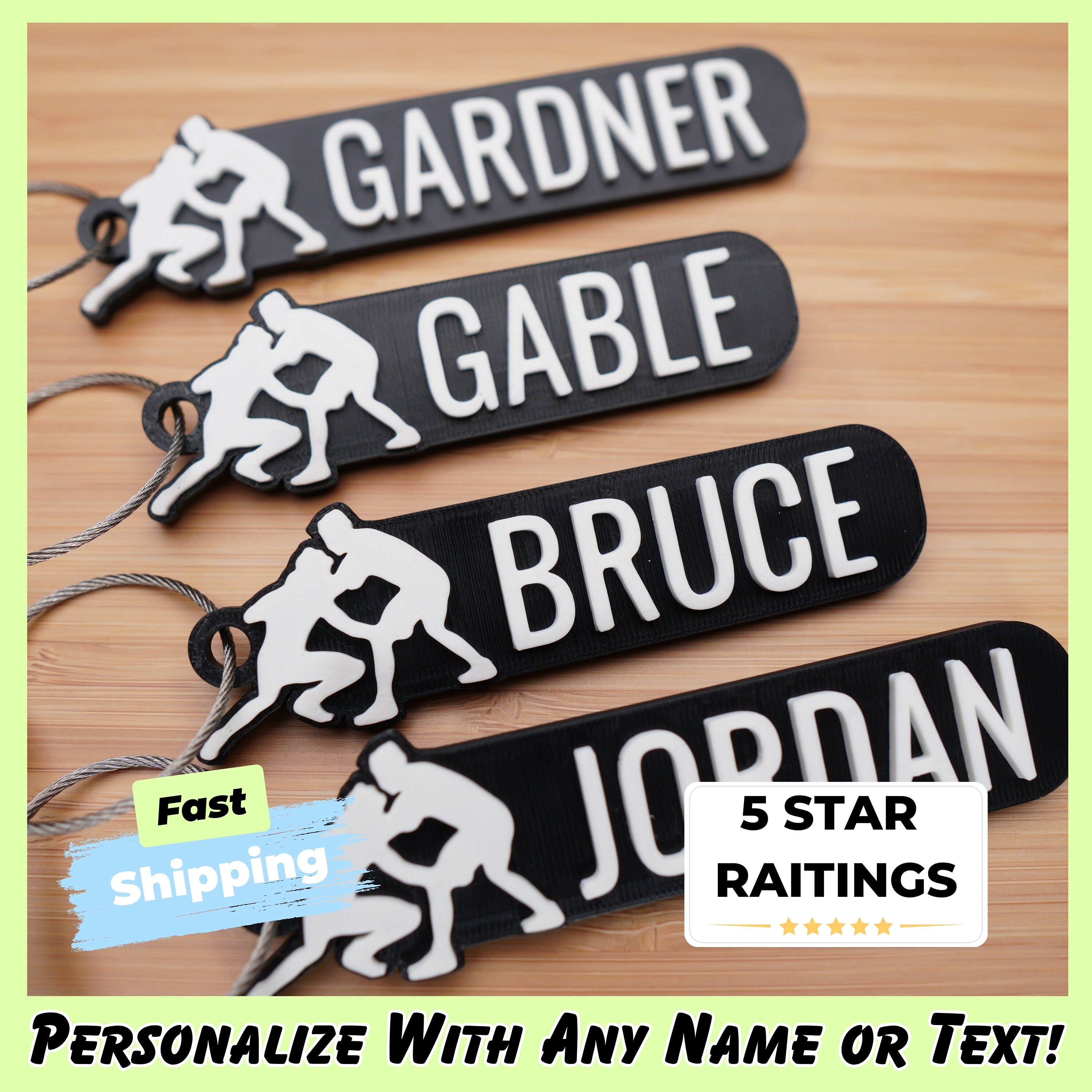 Personalized Westling Keychain Bag Tags | Backpack Tags, 3D Printed ...