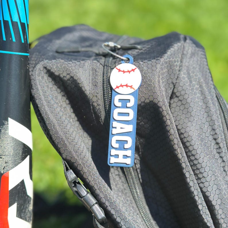 Baseball Bag Tag, Personalized Baseball Keychain With Name & Number ...