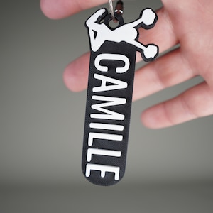 Personalized Cheerleader Keychain | Backpack Tags, 3D Printed Keychains, Cheerleading, Sport Keyrings, Charms
