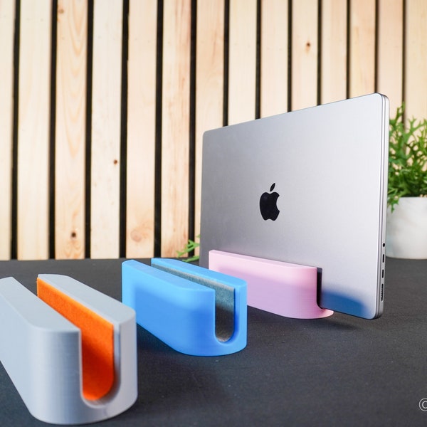 Laptop stand, laptop holder, MacBook vertical stand, MacBook dock, desk setup, 3D Printed