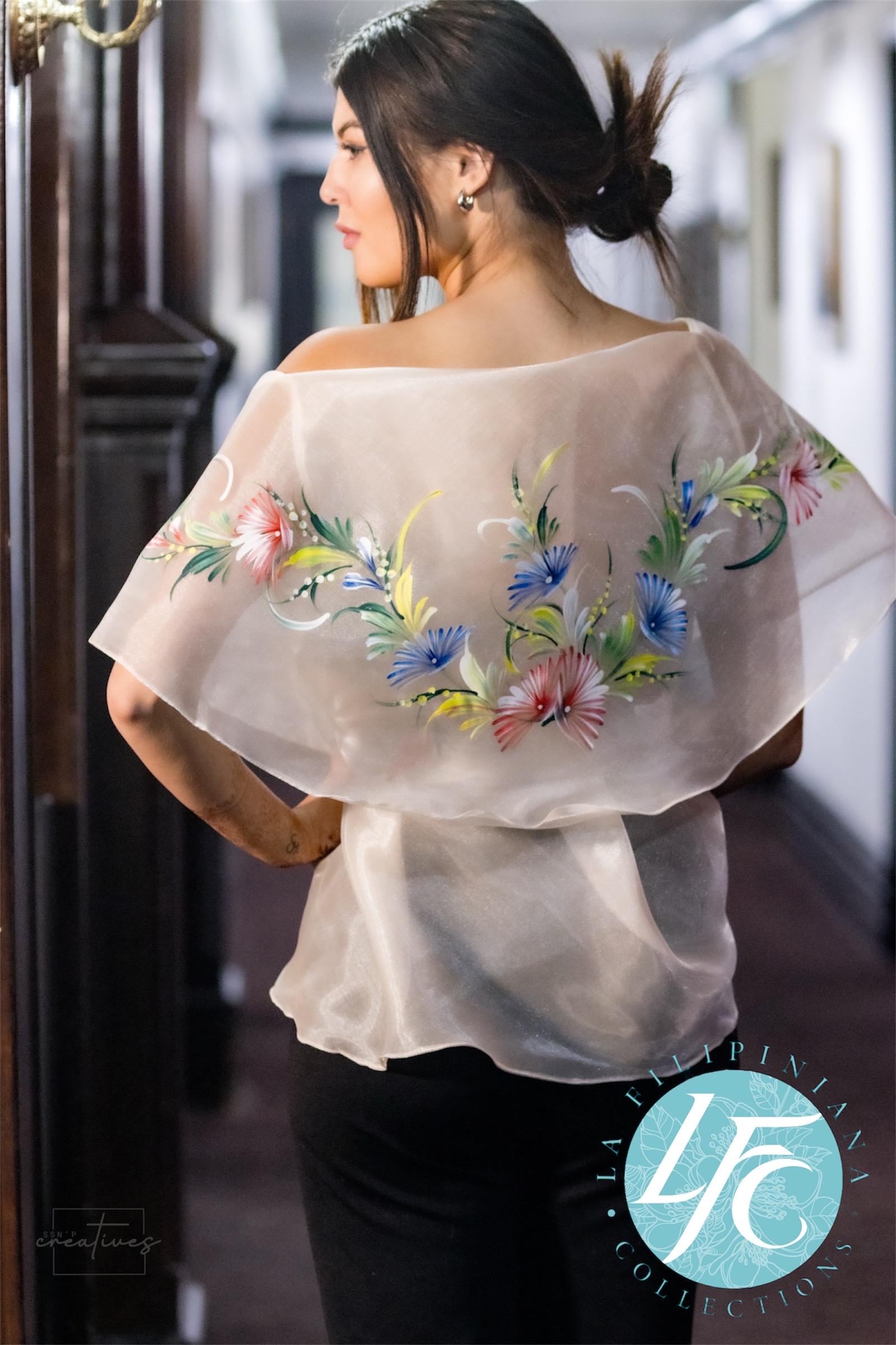 早割 旅行 Designs Painted (hand Around Wrap Filipiniana May Etsy - Vary) Clothing