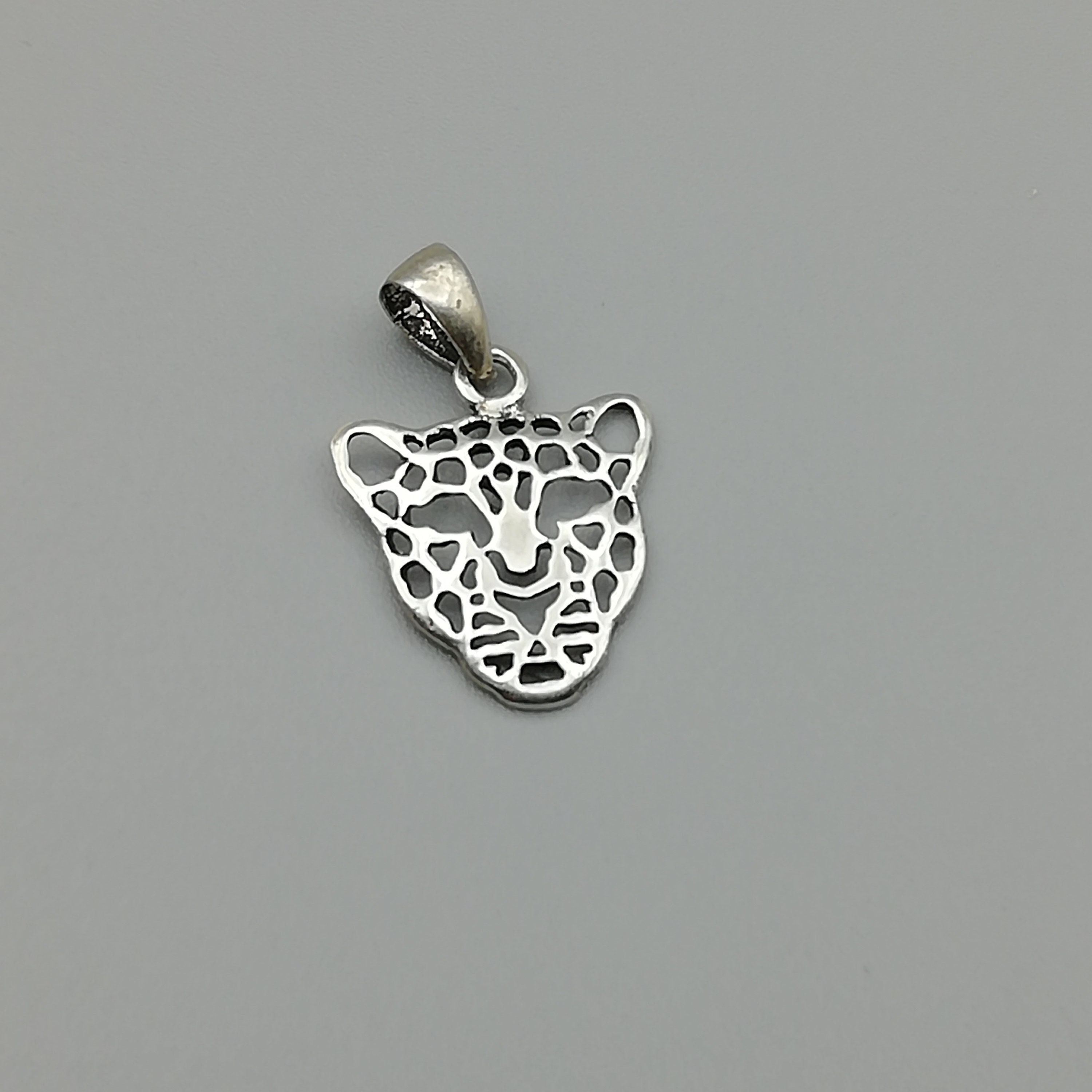 1 Sterling Silver Leopard Pendant 925 Sterling Silver Etsy